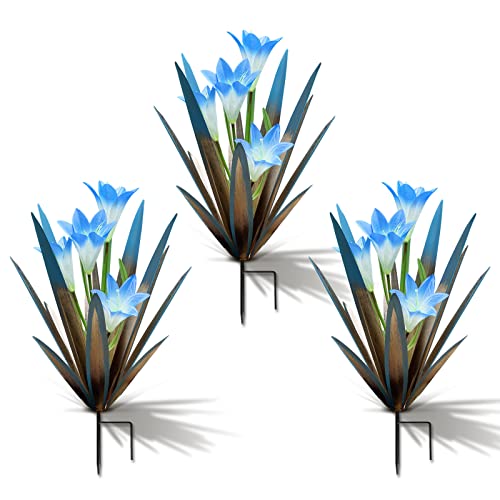 Metal Agave Plant Outdoor Decoration Lily Mexican Yard Art Garden Statue (3 Count)