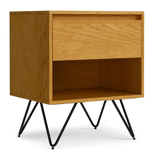 Hunter 20" Wide Bedside Table in Oak Veneer