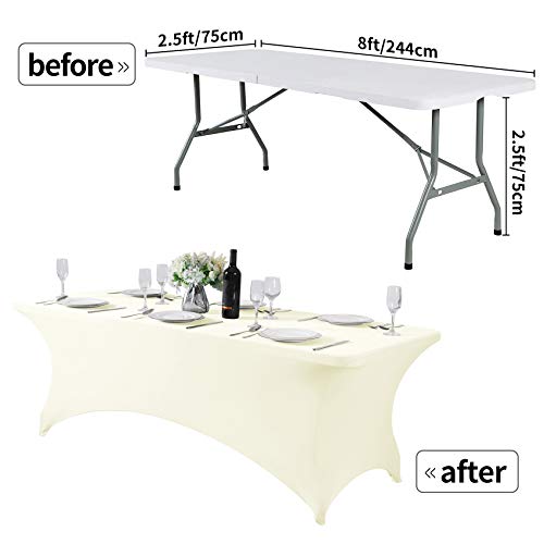 2Pack Spandex Table Cover for 8FT or 4ft or 6ft Table Universal Fitted Stretch Tablecloth for Party (2 Count)