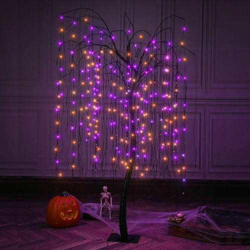 7 Feet Halloween Willow Tree (Orange+purple)