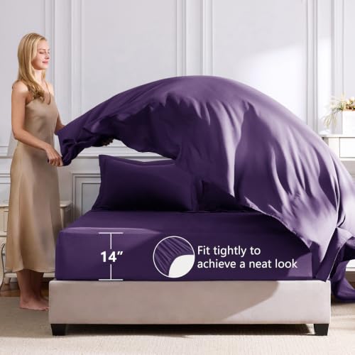 Queen Comforter Set with Sheets Purple