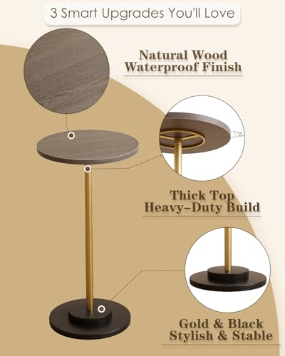 Drink Table Round Side Table for Small Spaces
