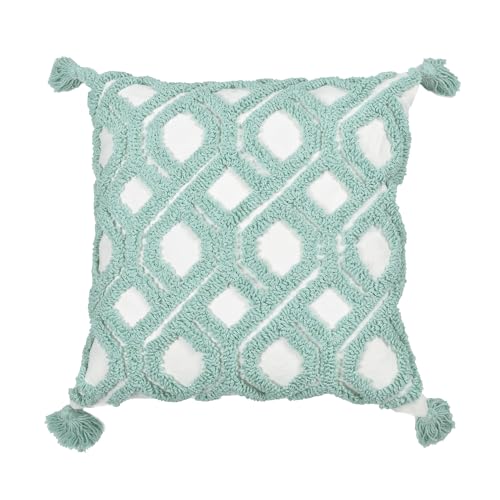 Boho Throw Pillow Covers 18x18 Tufted with Tassels