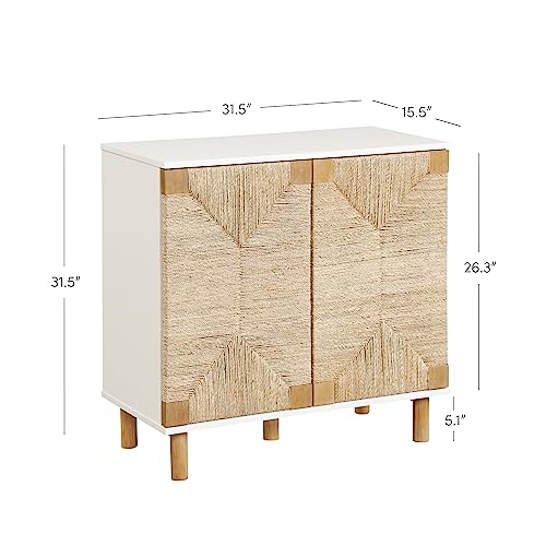 Beacon Accent Natural Sideboard Storage Cabinet TV Stand with Adjustable Interior Shelf and Seagrass Doors