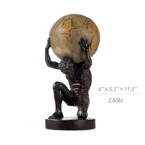 Atlas Holding Up World Statue and Sculpture