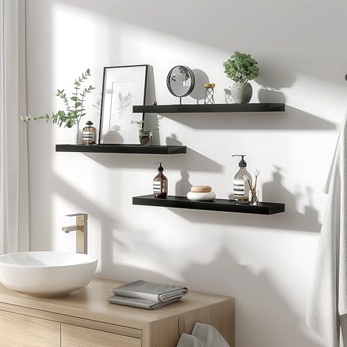 Wood Floating Shelves for Wall Decor (4 Count)