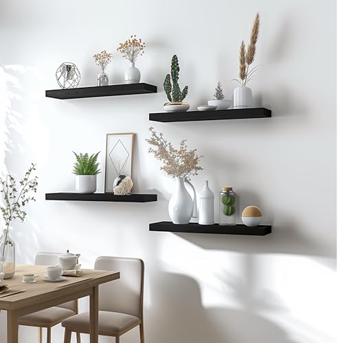 Wood Floating Shelves for Wall Decor (6 Count)