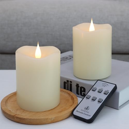 Flameless Candles Battery Operated with Remote Timer (2 Count)