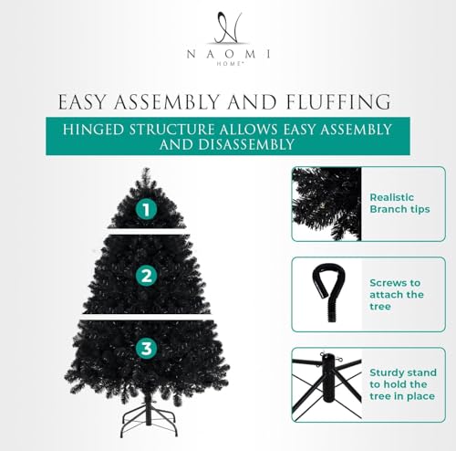 6.5ft Black Christmas Tree with Lights
