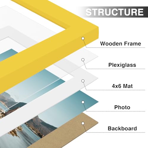 5x7 Picture Frames Set of 9 for Wall or Tabletop Display (9 Count)
