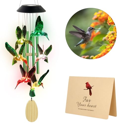 Hummingbird Solar Wind Chimes Outdoor