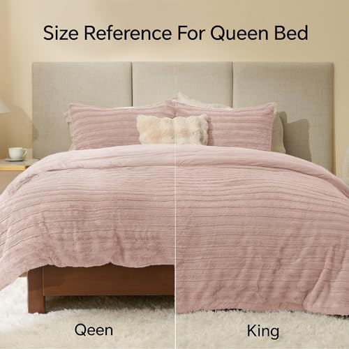Faux Fur Queen Comforter Set