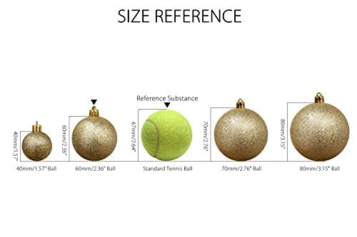30 Pack Glitter Print Contrast Color Christmas Ball Ornaments (30 Count)