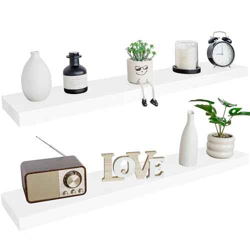 Wood Floating Shelves for Wall 60 inch Set of 2 (2 Count)