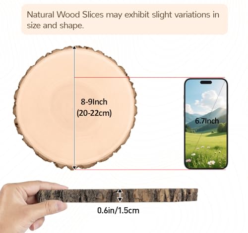 8Pcs Natural Wood Slices for Centerpieces (8 Count)
