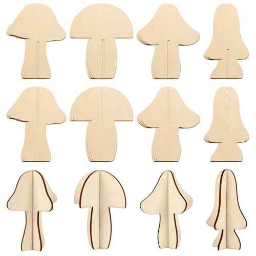 DIY 3D Wood Crafts to Paint (24 Count)