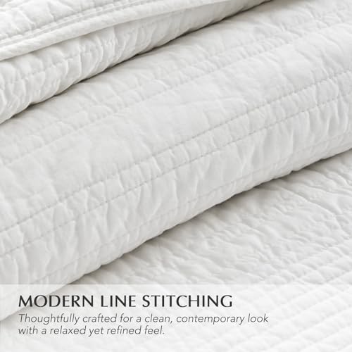 HOME 100% Cotton Modern Lines Quilt Set King Size