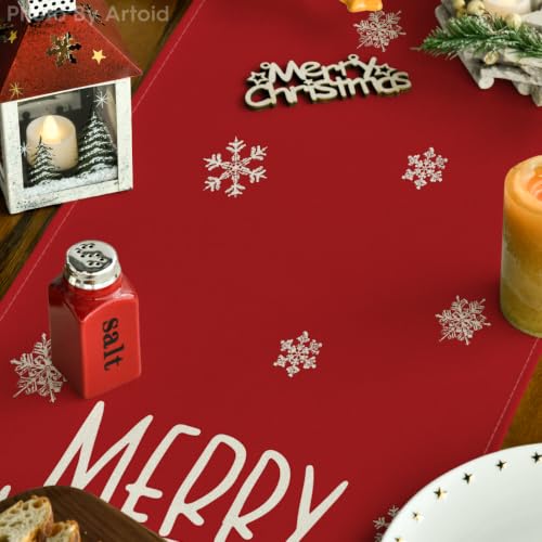 Red Xmas Trees Table Runner Home Party Decor 13x48 Inch