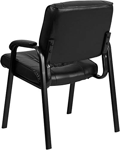 Haeger LeatherSoft Tufted Executive Reception Chair with Padded Armrests