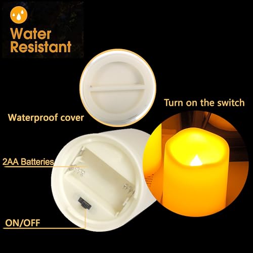 Tall Outdoor Battery Operated Flameless LED Candles with Timer D3xH8” 2 PCS (2 Count)
