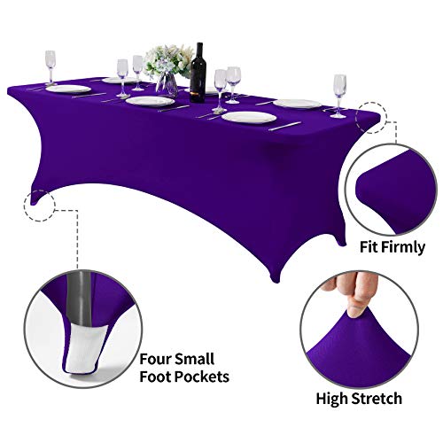 Spandex Table Cover for 8FT or 4ft or 6ft Table Universal Fitted Stretch Tablecloth for Party