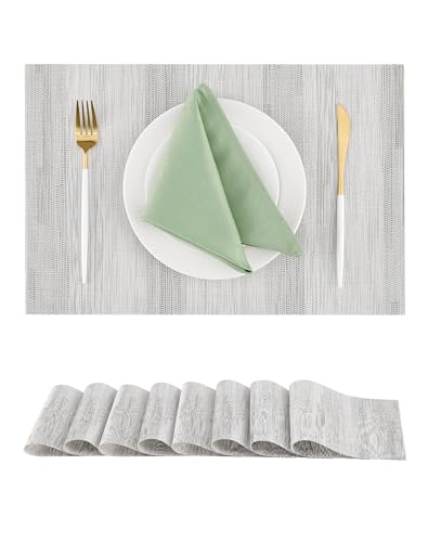Lightsteel Black Placemats Set of 8 (8 Count)