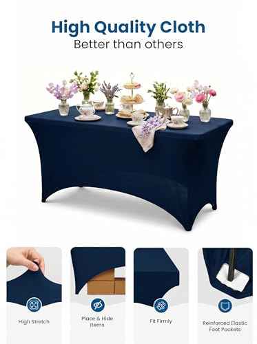Spandex Table Cloth 2 Pack [6FT (2 Count)