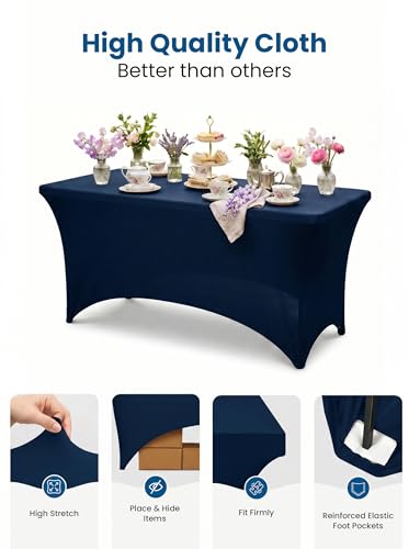 Spandex Table Cloth 2 Pack [8FT (2 Count)