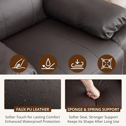 360° Swivel Rocking Leather Recliner Chair Set of 2 (2 Count)