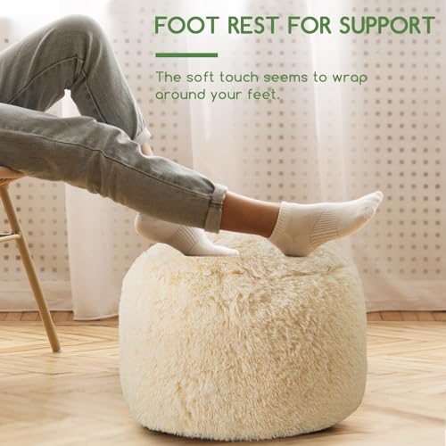 Round Stuffed Pouf Ottoman