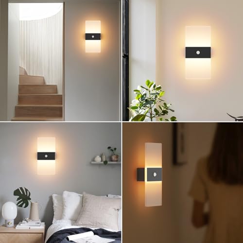 Wireless Motion Sensor Indoor Wall Sconces Set of 2 (2 Count)