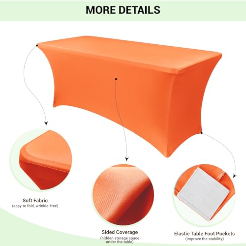 6ft Stretch Spandex Table Cover for Standard Folding Tables (2 Count)