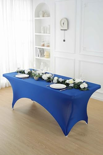 2 Pack 8ft Royal Blue Spandex Tablecloth