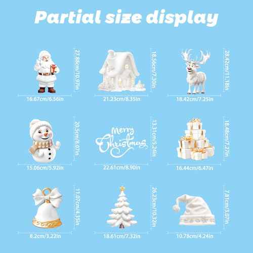 Christmas Window Clings for Glass Windows (9 Count)