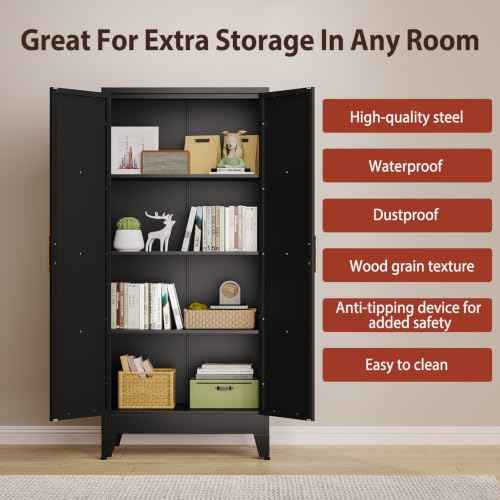 61" H Kitchen Storage Cabinet with Doors