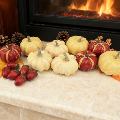 23Pcs Fake Pumpkins Fall Thanksgiving Decorations (23 Count)