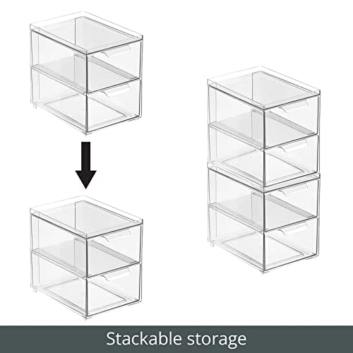 Stackable Storage Containers Box with 2 Pull (8 Count)