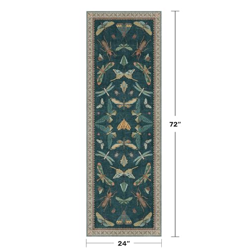 Brown and Green Kitchen Sink Runner Rug 2x6 (12 Sq Ft)