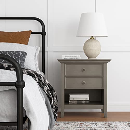 Amherst 24" Wide Solid Wood Bedside Table in Farmhouse Grey