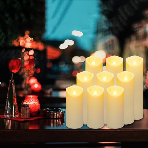 9pcs Flameless LED Candles Battery Operated with 10