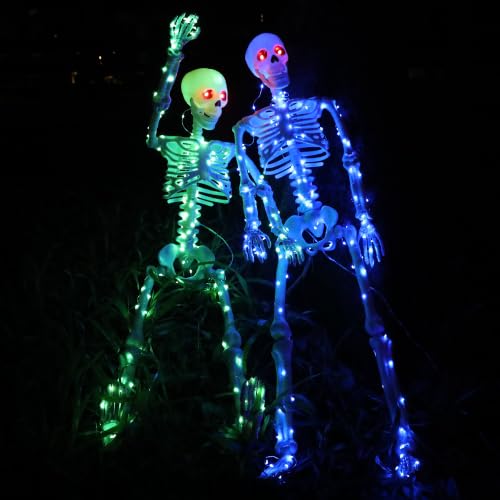 Halloween Decorations Outdoor Skeletons Set (Blue + Green)