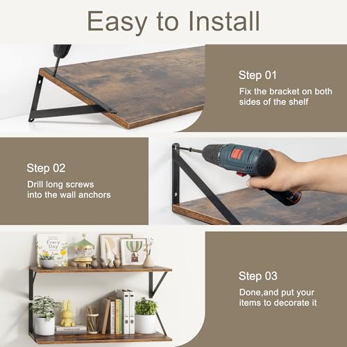 Floating Shelves 24 Inch Long (3 Count)