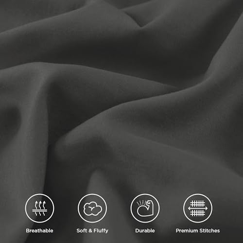 Dark Grey Ruffle California King Comforter Set