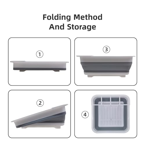 Collapsible Dish Drying Rack for RV Campers Portable Dinnerware Drainer Organizer for Kitchen Travel Trailer