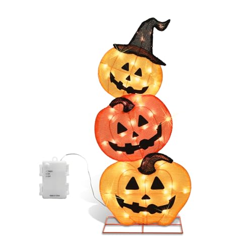 Halloween Lighted Stacked Pumpkins Decoration (Stacked Pumpkins)