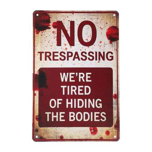 Halloween Decorations Metal Tin Sign for Outdoor Yard