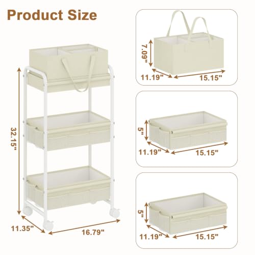2 in 1 Baby Diaper Organizer with Diaper Caddy Basket