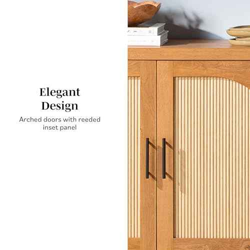 Sasha 4 Door Reeded Sideboard Buffet with Cord Management