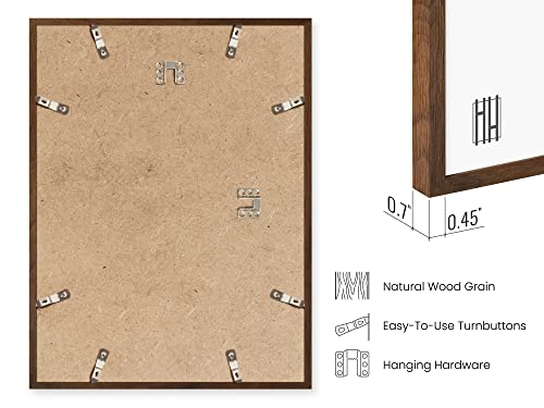 9x12 Walnut Oak Wood Picture Frames Set of 25