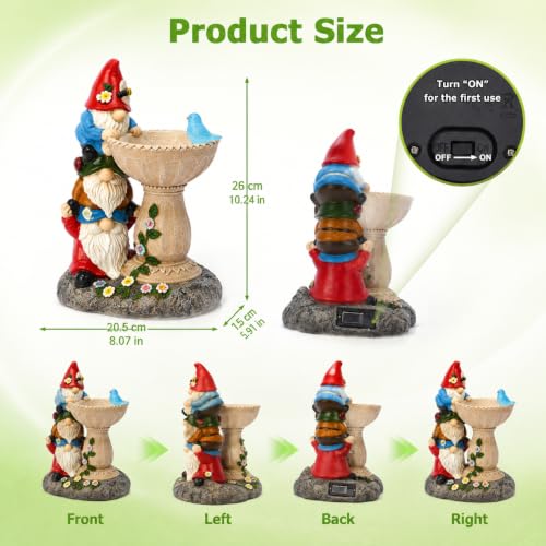 Solar Gnome Statues for Garden Decor
